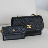Vintage Chanel Black Lambskin Flap with 24k Gold Hardware