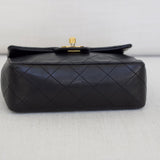 Vintage Chanel Black Lambskin Mini Square with 24k Gold Hardware