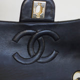 Vintage Chanel Black Lambskin Mini Square with 24k Gold Hardware