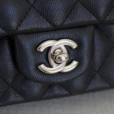 Chanel 17B Black Caviar Mini Rectangle with Silver Hardware