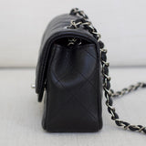 Chanel 17B Black Caviar Mini Rectangle with Silver Hardware
