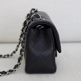 Chanel 17B Black Caviar Mini Rectangle with Silver Hardware