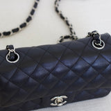 Chanel 17B Black Caviar Mini Rectangle with Silver Hardware