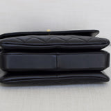 Chanel Black Lambskin Small Trendy Top Handle with Light Gold Hardware