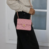 Vintage Chanel Sakura Pink Caviar Mini Square with 24k Gold Hardware