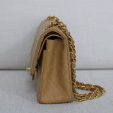 Vintage Chanel Dark Beige Lambskin Small Classic Flap with 24k Gold Hardware (Pending)