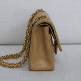 Vintage Chanel Dark Beige Lambskin Small Classic Flap with 24k Gold Hardware (Pending)
