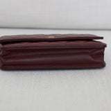 Chanel 15B Burgundy Caviar Wallet on Chain with Aged Gold Hardware