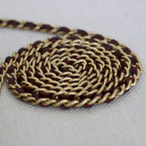 Chanel 15B Burgundy Caviar Wallet on Chain with Aged Gold Hardware