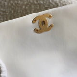 Chanel White Lambskin On and On Chain Flap with Age Gold Hardware