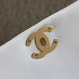 Chanel White Lambskin On and On Chain Flap with Age Gold Hardware