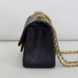 Chanel 22A Black Calfskin Mini Reissue 2.55 with Aged Gold Hardware