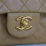 Vintage Chanel Dark Beige Lambskin Small Classic Flap with 24k Gold Hardware (Pending)