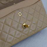 Vintage Chanel Dark Beige Lambskin Small Classic Flap with 24k Gold Hardware (Pending)
