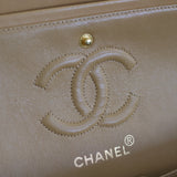 Vintage Chanel Dark Beige Lambskin Small Classic Flap with 24k Gold Hardware (Pending)