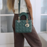 Dior Green Lambskin Small Lady Dior