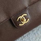 Chanel 26S Brown Caviar Small Preppy Coco with Brushed Gold Hardware
