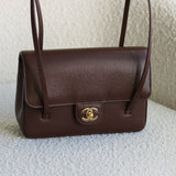 Chanel 26S Brown Caviar Small Preppy Coco with Brushed Gold Hardware