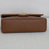 Vintage Chanel Caramel Brown Lambskin Small Classic Flap with 24k Gold Hardware