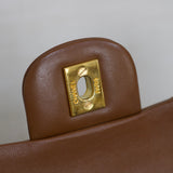 Vintage Chanel Caramel Brown Lambskin Small Classic Flap with 24k Gold Hardware