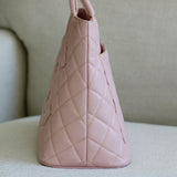Vintage Chanel Pink Caviar Medallion Tote with Gold Hardware