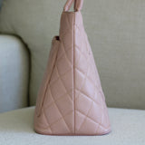 Vintage Chanel Pink Caviar Medallion Tote with Gold Hardware
