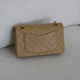 Vintage Chanel Dark Beige Lambskin Small Classic Flap with 24k Gold Hardware (Pending)