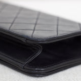 Vintage Chanel Black Lambskin Mini Full Flap Wallet on Chain with 24k Gold Hardware