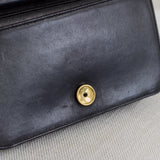 Vintage Chanel Black Lambskin Mini Full Flap Wallet on Chain with 24k Gold Hardware