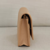 Chanel Beige Caviar Boy Wallet on Chain with Aged Gold Hardware