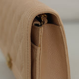 Chanel Beige Caviar Boy Wallet on Chain with Aged Gold Hardware