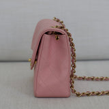 Vintage Chanel Sakura Pink Caviar Mini Square with 24k Gold Hardware