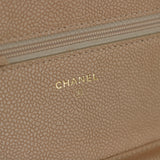 Chanel Beige Caviar Boy Wallet on Chain with Aged Gold Hardware
