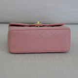 Vintage Chanel Sakura Pink Caviar Mini Square with 24k Gold Hardware