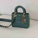 Dior Green Lambskin Small Lady Dior
