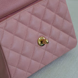 Vintage Chanel Sakura Pink Caviar Mini Square with 24k Gold Hardware