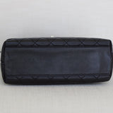 Vintage Chanel Black Caviar Large Kelly Top Handle with Silver Hardware
