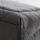 Vintage Chanel Black Caviar Large Kelly Top Handle with Silver Hardware