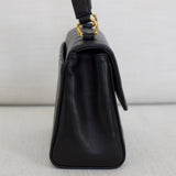 Vintage Chanel Black Lambskin Mini Top Handle with 24k Gold Hardware