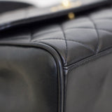 Vintage Chanel Black Lambskin Mini Top Handle with 24k Gold Hardware