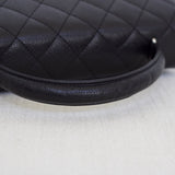 Vintage Chanel Black Caviar Large Kelly Top Handle with Silver Hardware