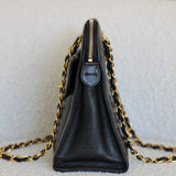 Vintage Chanel Black Caviar Zipped Shopping Tote with 24k Gold Hardware