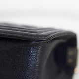 Chanel 20A Black Chevron Caviar Small Boy with Light Gold Hardware