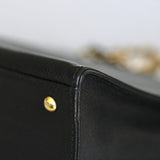 Vintage Chanel Black Caviar Zipped Shopping Tote with 24k Gold Hardware