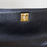 Vintage Chanel Black Lambskin Mini Top Handle with 24k Gold Hardware