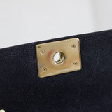 Chanel 20A Black Chevron Caviar Small Boy with Light Gold Hardware