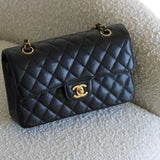 Chanel Black Caviar Small Classic Flap with Gold Hardware