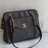 Vintage Chanel Brown Caviar Shopping CC Tote (Pending)