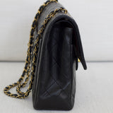 Vintage Chanel Black Lambskin Large Square with 24k Gold Hardware