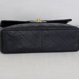 Vintage Chanel Black Lambskin Large Square with 24k Gold Hardware